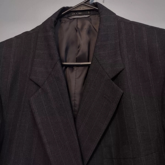 Austin Manor Men's Blazer Dark Gray Pinstripe Sz 44R Wool Blend - Picture 7 of 14